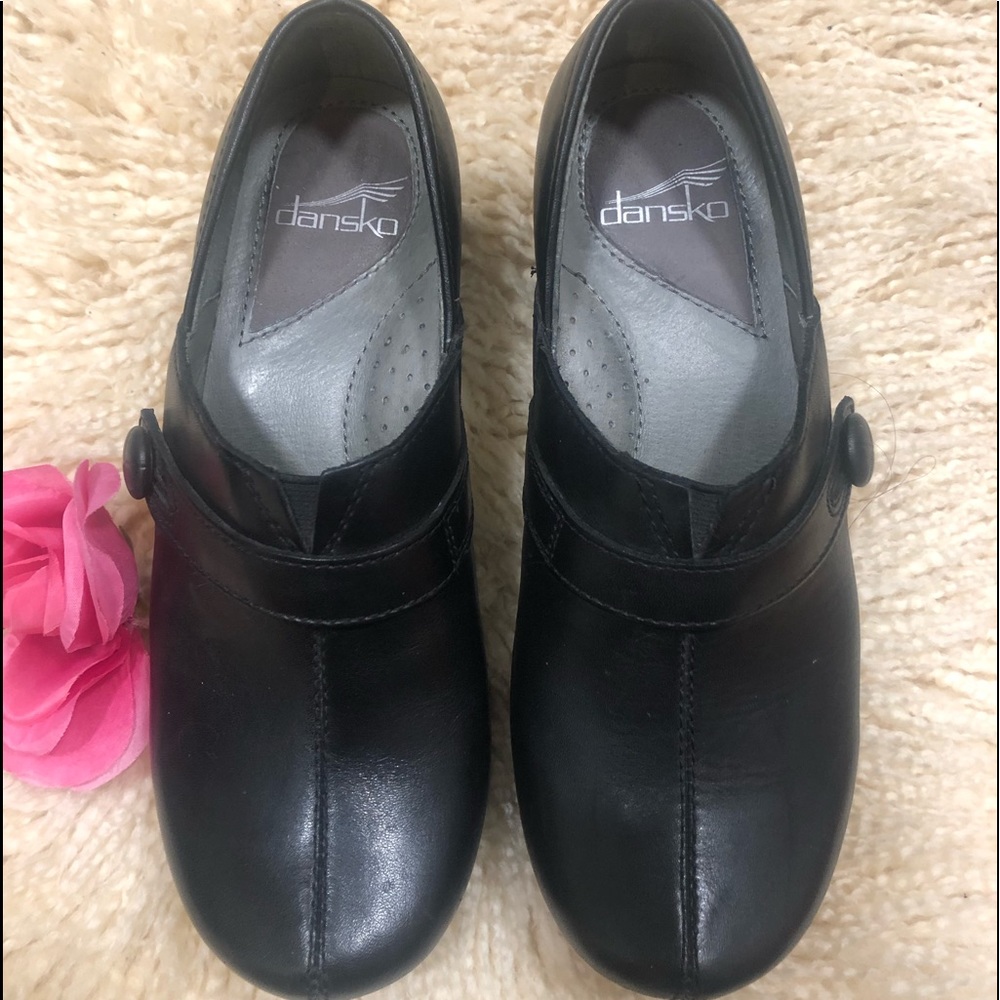 Dansko Black Button Authentic Clogs - image 1